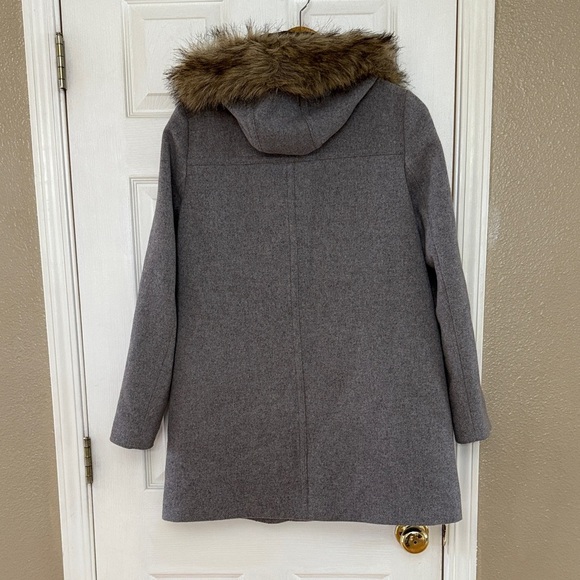 J. Crew Charcoal Utility Jacket with Faux Fur Hood - Picture 3 of 4